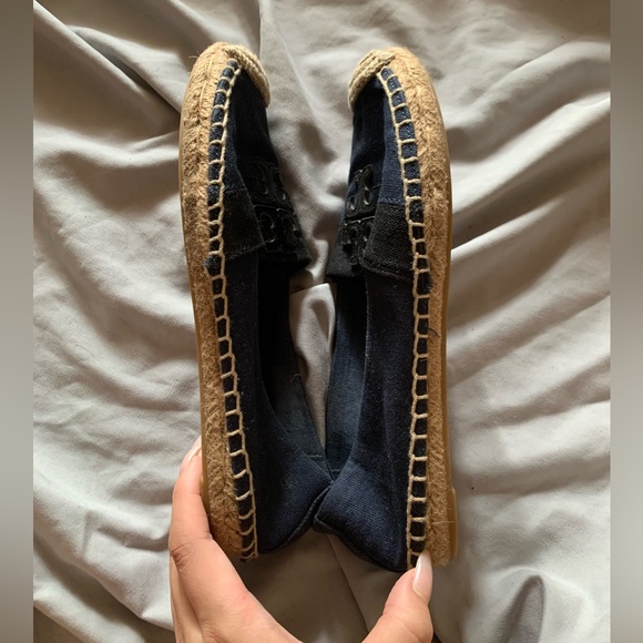 Tory Burch Slip On Espadrilles - Navy Blue Black Size 5.5 Women’s - Picture 4 of 10